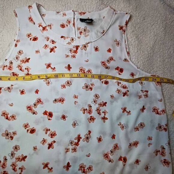 Liz Claiborne Career white floral Sleeveless blouse Size XXL - Picture 7 of 8